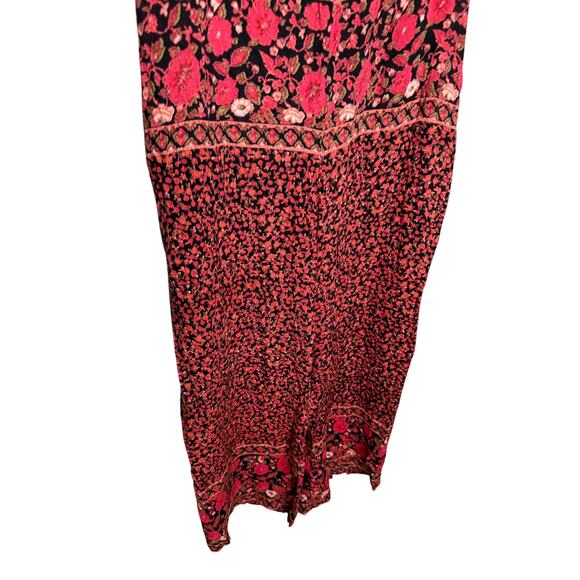 Free Peopke red and black floral print wide leg boho jumpsuit - Picture 6 of 9
